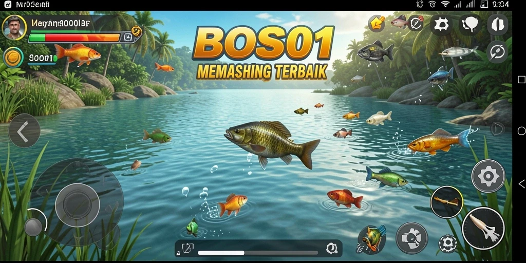 Screenshot menunjukkan aksi seru dalam memancing di BOS01.