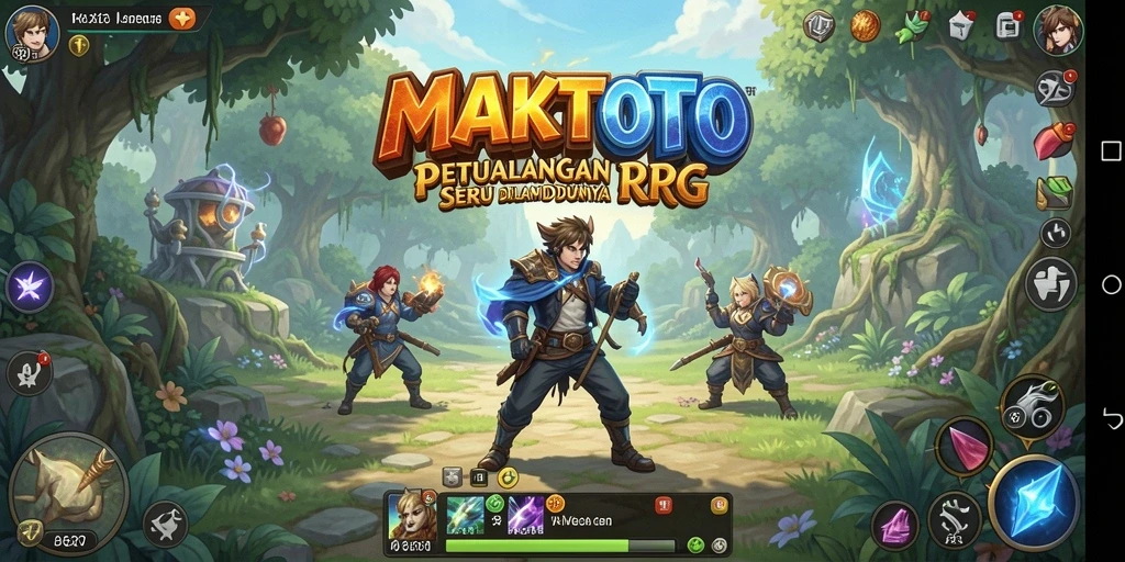 Tampilan gameplay MAKTOTO yang penuh aksi dan petualangan RPG.
